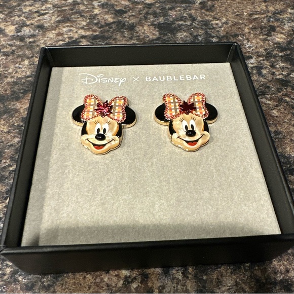 BaubleBar Jewelry - Disney x Baublebar Earrings Minnie Mouse Gingham Plaid Bow